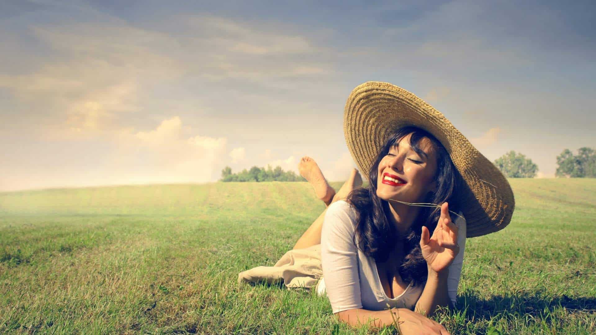 Girl laying in field knowing God made us