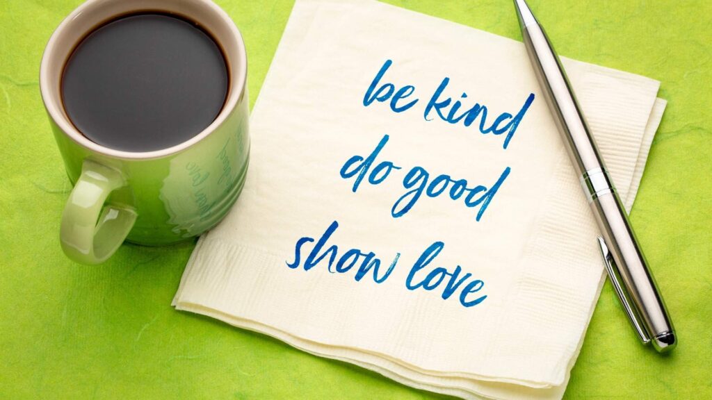 message on napkin be kind do good
