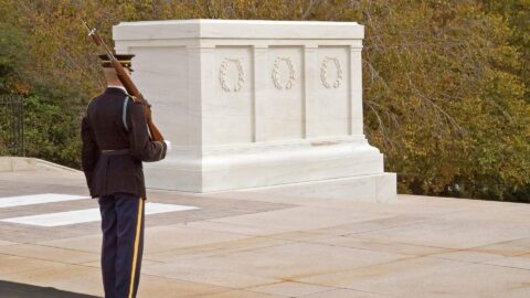 Tomb of the unknown soldier demonstrating hallowed or sacred