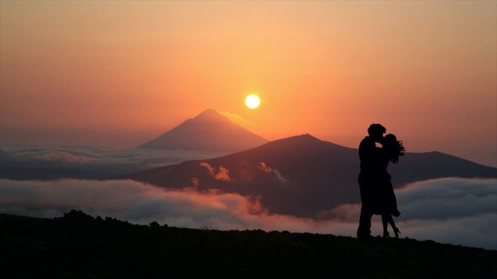 man and woman in love