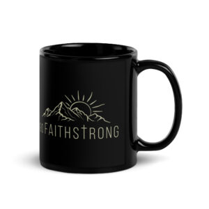 GFS Tan Logo Black Glossy Mug