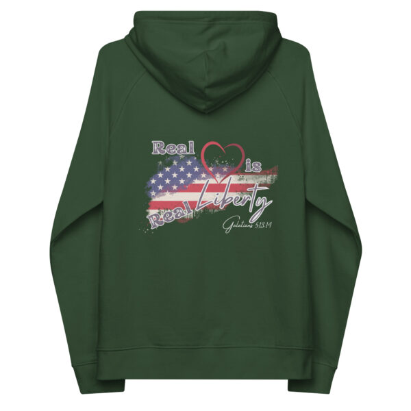 Real Liberty Unisex eco raglan hoodie - Image 8