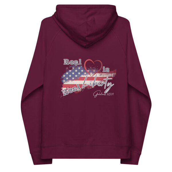 Real Liberty Unisex eco raglan hoodie - Image 4
