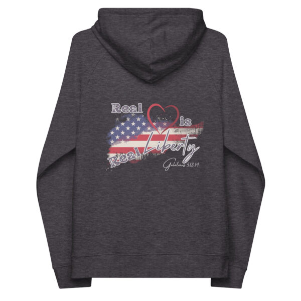 Real Liberty Unisex eco raglan hoodie - Image 6