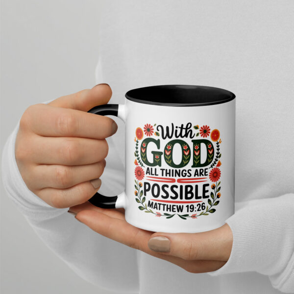 All Things Possible Mug with Black Handle - Image 2