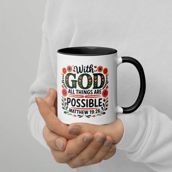 All Things Possible Mug with Black Handle - Image 3