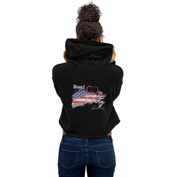 Real Love Woman's Crop Hoodie - Image 3