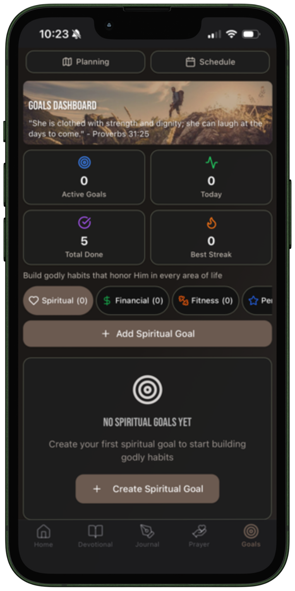 Goal page