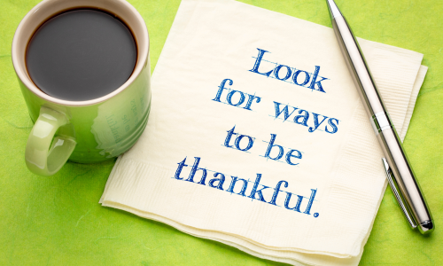 Coffee and thankful note