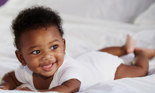 black baby smiling