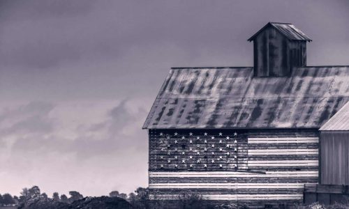 flag painted barn