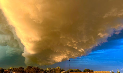 giant orange storm cloud