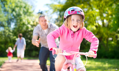 girl riding a bike