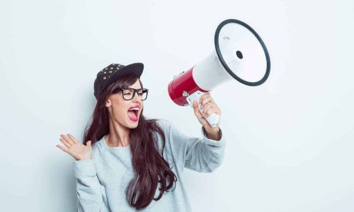 girl with megaphone