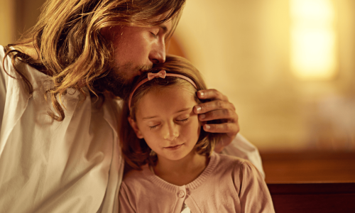 little girl with Jesus