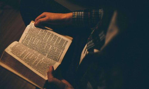 man reading bible