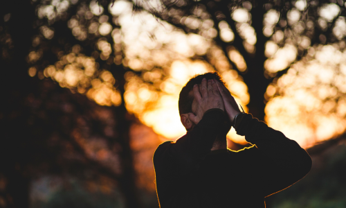 man weeping
