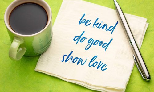 message on napkin be kind do good