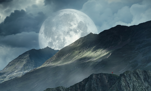 moon and mountains