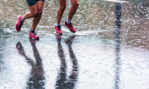 running in rain