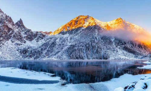 snow covered mountains