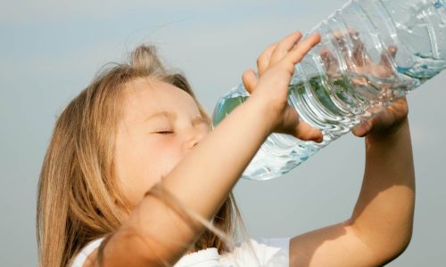 thirsty gir drinking water