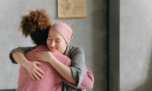 two women hugging