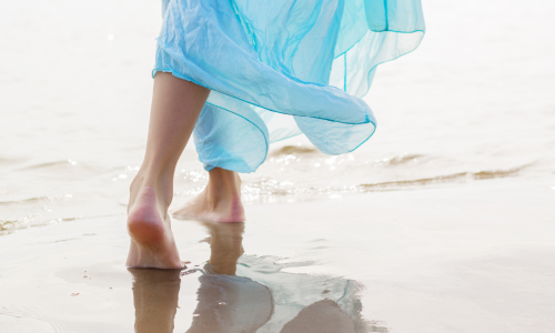 walking on beach